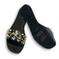 Bamboo Women's Stud Embellished Jelly Flat Slides Sandals