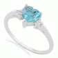 Fashion Women's 925 Sterling Silver Pink Stone CZ Heart Ring