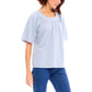 Bobeau Women's Flutter Sleeve Relaxed Fit Textured Top Blouse