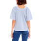 Bobeau Women's Flutter Sleeve Relaxed Fit Textured Top Blouse