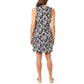Briggs Women's Ruffle Trim V-Neck Linen Blend Side Pockets Mini Dress