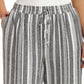 Briggs Women's Wide Leg Lightweight Linen Blend 2 Pockets Floral Pants