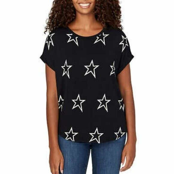 Buffalo David Bitton Women's Ultra Soft Relaxed Fit Printed Top T-Shirt