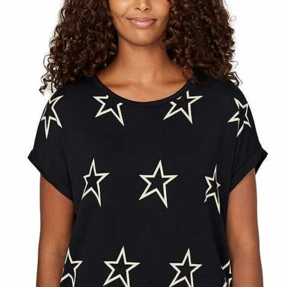 Buffalo David Bitton Women's Ultra Soft Relaxed Fit Printed Top T-Shirt