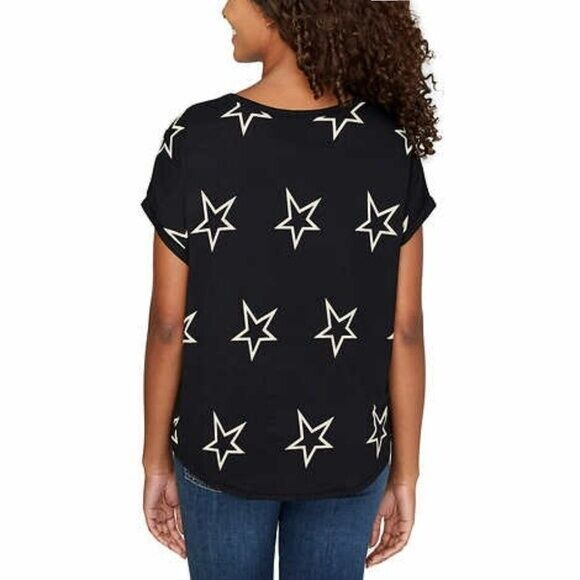 Buffalo David Bitton Women's Ultra Soft Relaxed Fit Printed Top T-Shirt