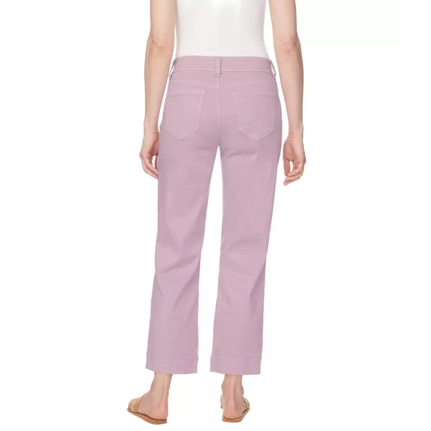 Buffalo Women's Plus High Rise Wide Leg Soft Stretch Cotton Blend Crop Pants