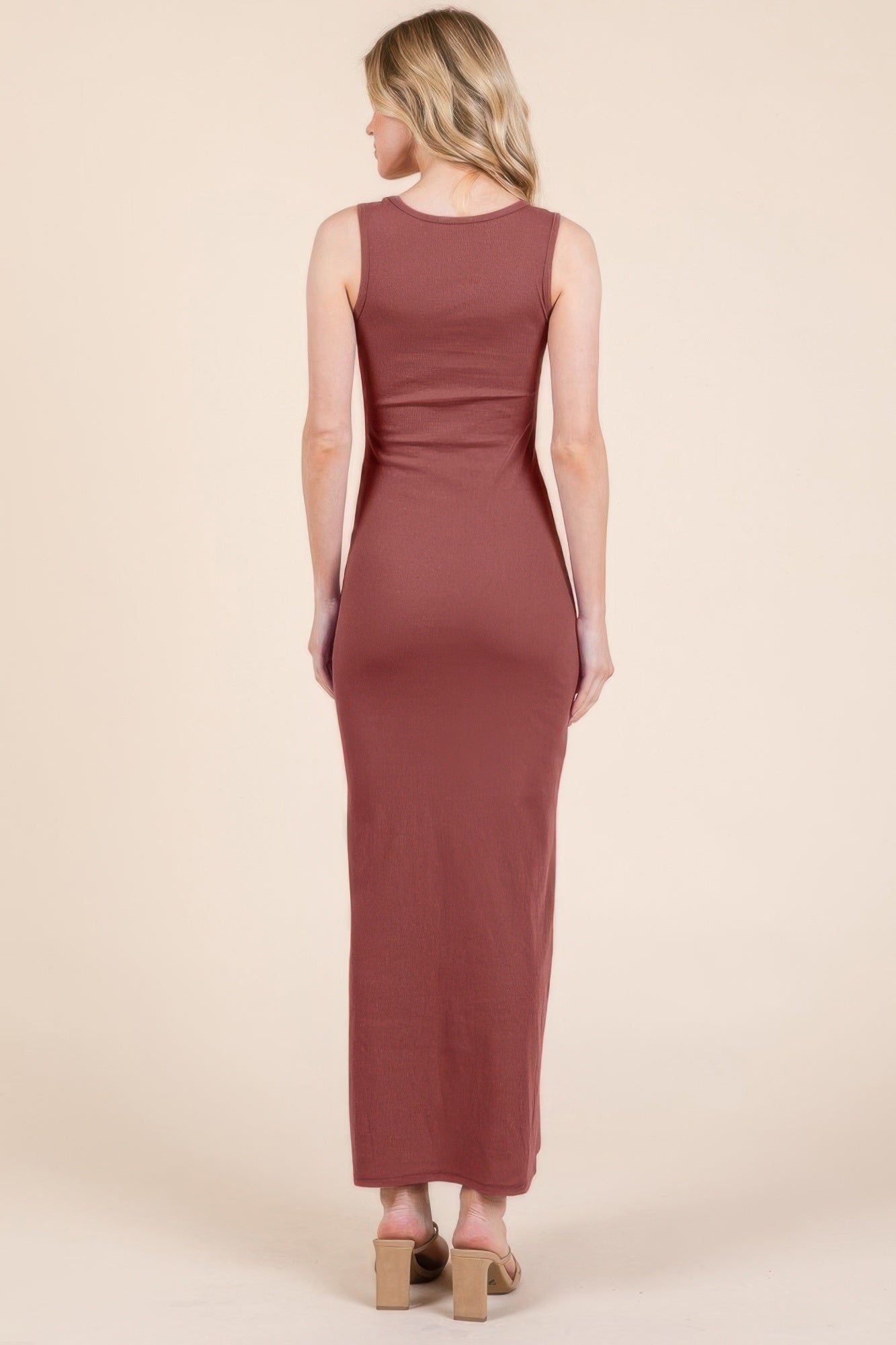 Women's Sleeveless Cotton Blend Rib Jersey Maxi Dress Letay Store Women's Sleeveless Cotton Blend Rib Jersey Maxi Dress Letay Store