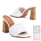 CHRISTIAN DI RICCIO Women's Braided Band Slip-on Stacked Block Heel Sandals