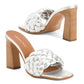 CHRISTIAN DI RICCIO Women's Braided Band Slip-on Stacked Block Heel Sandals