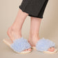 Avenue Zoe Women's Slip-on Cozy Solid Fuzzy Slippers Blue