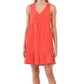 Cynthia Rowley Women's Linen V-neck Tiered Ruffle Mini Dress