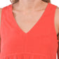 Cynthia Rowley Women's Linen V-neck Tiered Ruffle Mini Dress