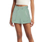 C&C California Women's High Rise Lightweight Stretch Woven Zip Pocket Bungee Shorts