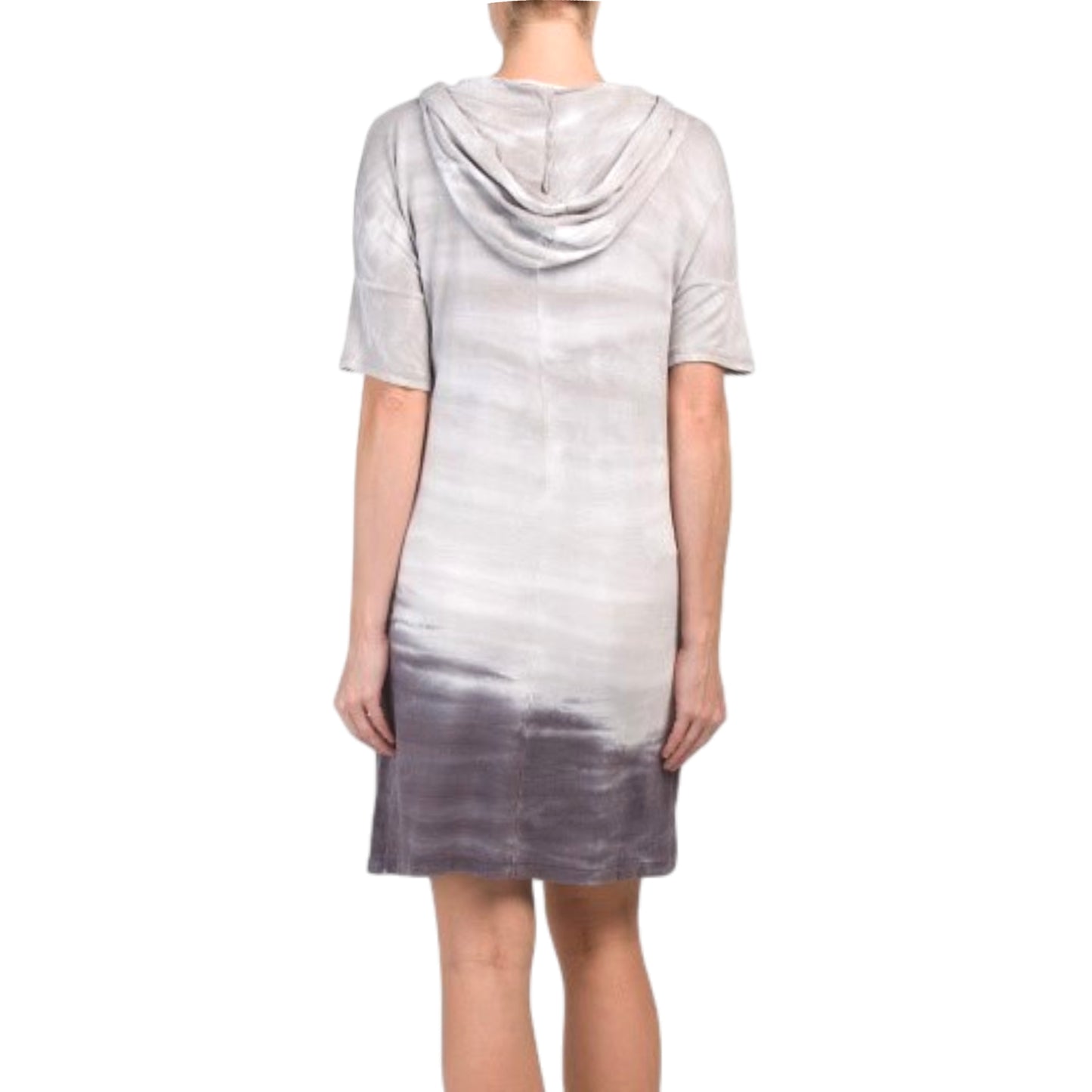 Cable & Gauge Women's Short Sleeve Tie Dye Casual Hooded Mini Dress