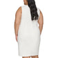 Calvin Klein Women's Plus Cut Out Twist-Front Round Neck Sheath Mini Dress
