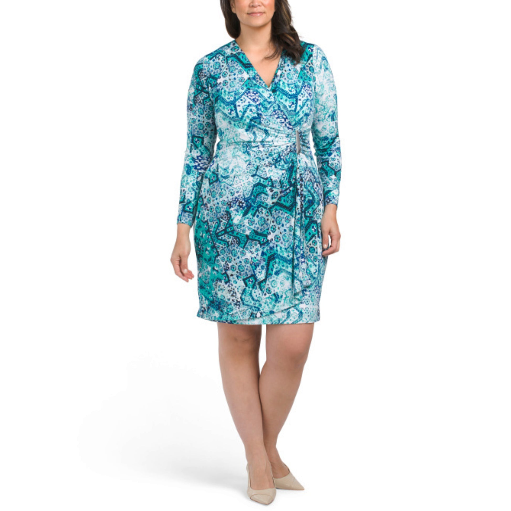 Calvin Klein Women's Plus Wrap Front Printed Sheath Mini Dress – Letay Store Calvin Klein Women's Plus Wrap Front Printed Sheath Mini Dress – Letay Store