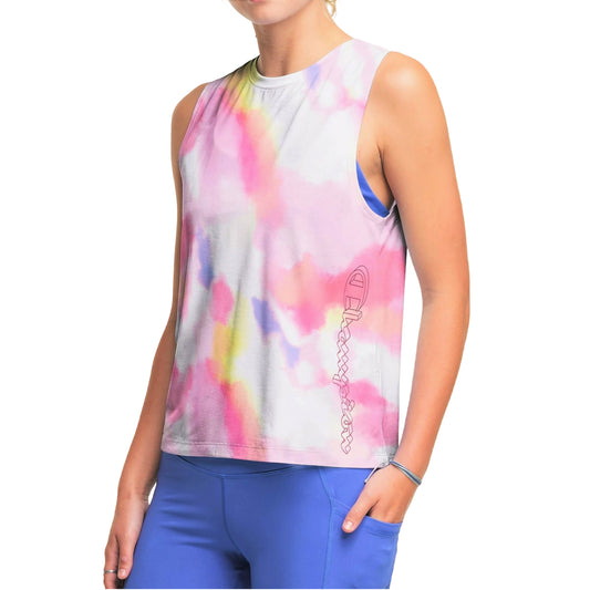 Champion Women's Athletic Quick Dry Lightweight Logo Tie Dye Plint Tank Top