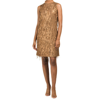 Carla Conti Women's Made in Italy Sequin Fringe Cocktail Mini Dress