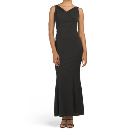 Carla Conti Women's Made In Italy V-Neck  Mermaid Hem Gown Maxi Dress