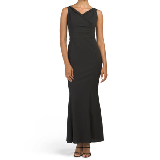 Carla Conti Women's Made In Italy V-Neck  Mermaid Hem Gown Maxi Dress
