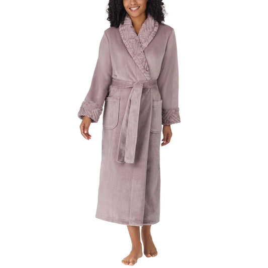 Carole Hochman Women's Silky Soft Shawl Collar Wrap Style Plush Robe
