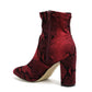 Catherine Malandrino Women's Bodem Faux Suede Block Heel Snake Print Stretch Bootie
