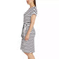 Chaps Women's Crewneck Super Soft Jersey Belted T-Shirt Mini Dress