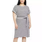 Chaps Women's Crewneck Super Soft Jersey Belted T-Shirt Mini Dress