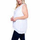 Cristina B Women's Lightweight Blouse Soft Double Layer Hi-low Hem Sleeveless Tunic Top