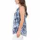 Cristina B Women's Floral Sleeveless Double Layered Hi-low Hem Tunic Blouse
