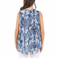 Cristina B Women's Floral Sleeveless Double Layered Hi-low Hem Tunic Blouse
