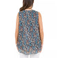 Cristina B Women's Floral Sleeveless Double Layered Hi-low Hem Tunic Blouse
