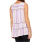 Cupio Blush Women's Ruffle Hem Crochet Inserts Tank Tunic Top