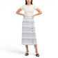 Cynthia Rowley Women's Linen Yarn Dyed Striped Button Front Midi Skirt