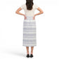 Cynthia Rowley Women's Linen Yarn Dyed Striped Button Front Midi Skirt