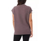 Cyrus Women's Mocked Neck Sleeveless Side Slits Soft Knit Tunic Sweater