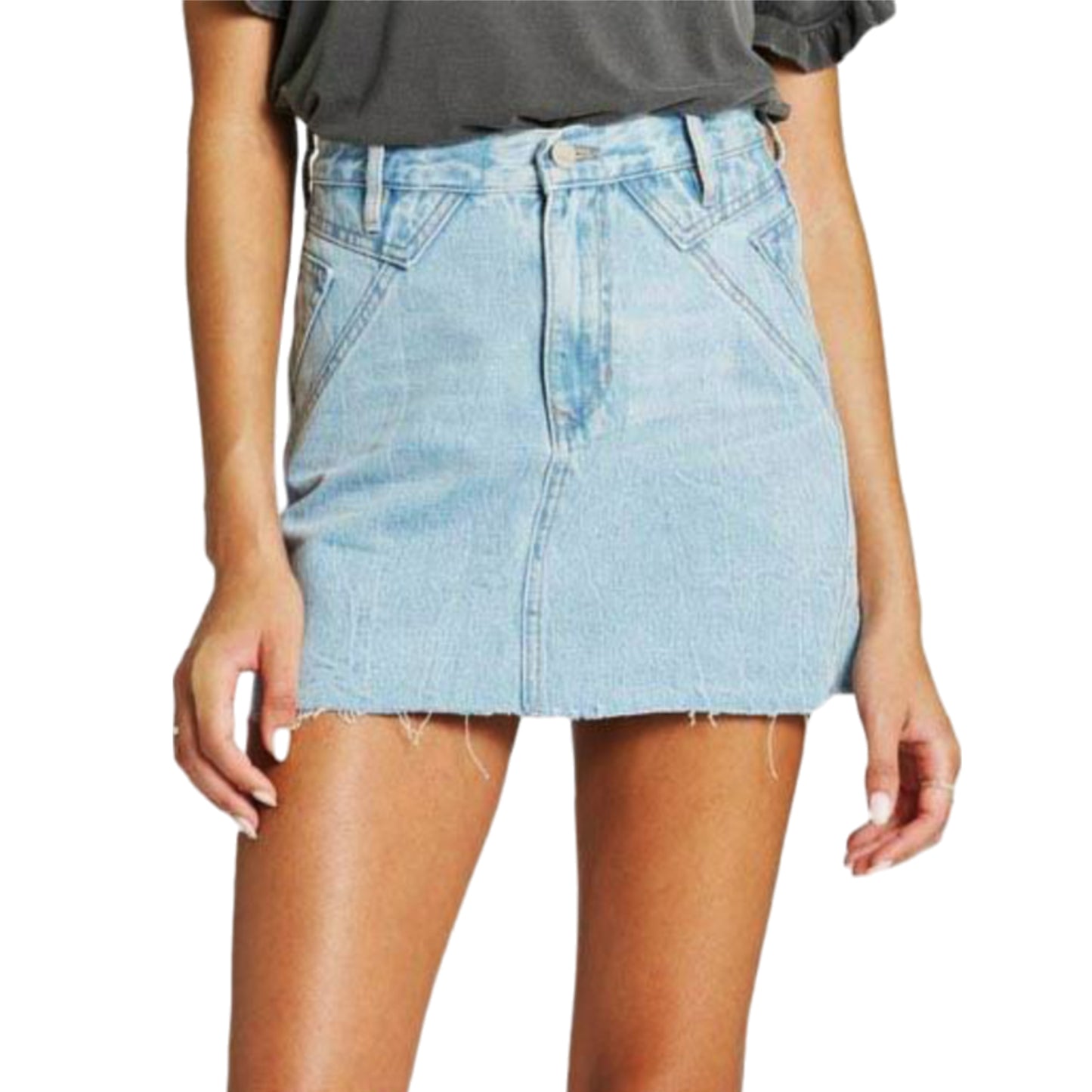 DEAR JOHN Women's Quinn Raw Hem Denim Mini Skirt