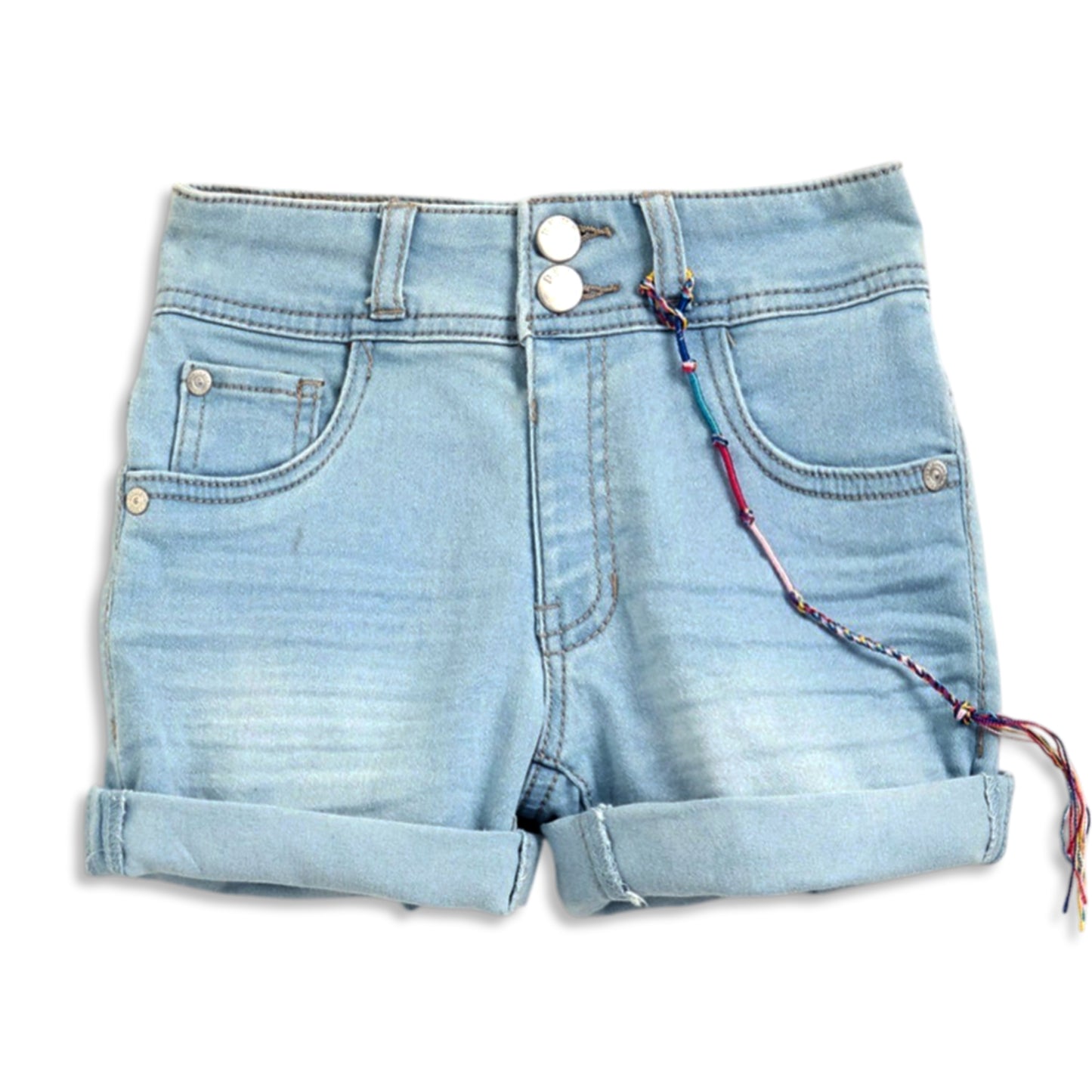 DKNY Girls Youth Cuffed Tassel Denim  Shorts