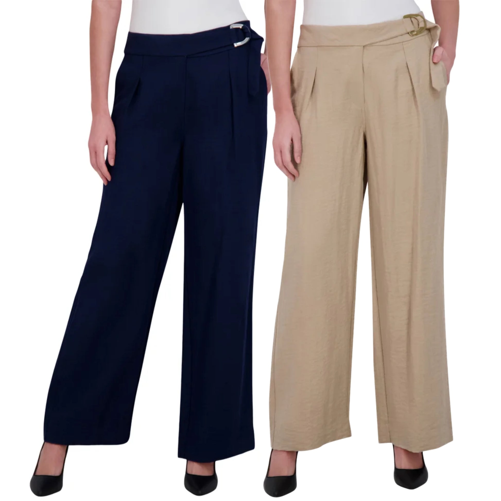 DKNY Lightweight Straight Leg Pants offer timeless style with modern comfort. Crafted from a rayon-nylon blend, these pants feature a lightweight textured fabrication perfect for any season. The classic straight leg silhouette is enhanced with front pleats, functional front pockets, and decorative back welt pockets for a polished look. These full-length pants transition seamlessly from office to weekend. The belted design adds definition at the waist, while the relaxed fit ensures all-day comfort.