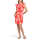 DONNA RICCO Women's Flutter Sleeve Floral Mini Sheath Dress