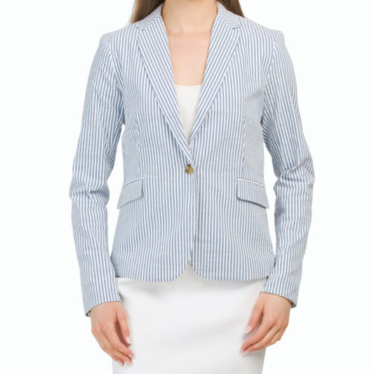 Jones NY Women's City Fit Cotton Blend Striped Blazer