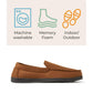Dearfoams Men's Jason Perforated Microsuede Memory Foam Indoor Outdoor Moccasin Slippers