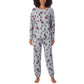Caracter Women's 2-Piece Printed Long Sleeve Soft Jersey Pajama Lounge Set