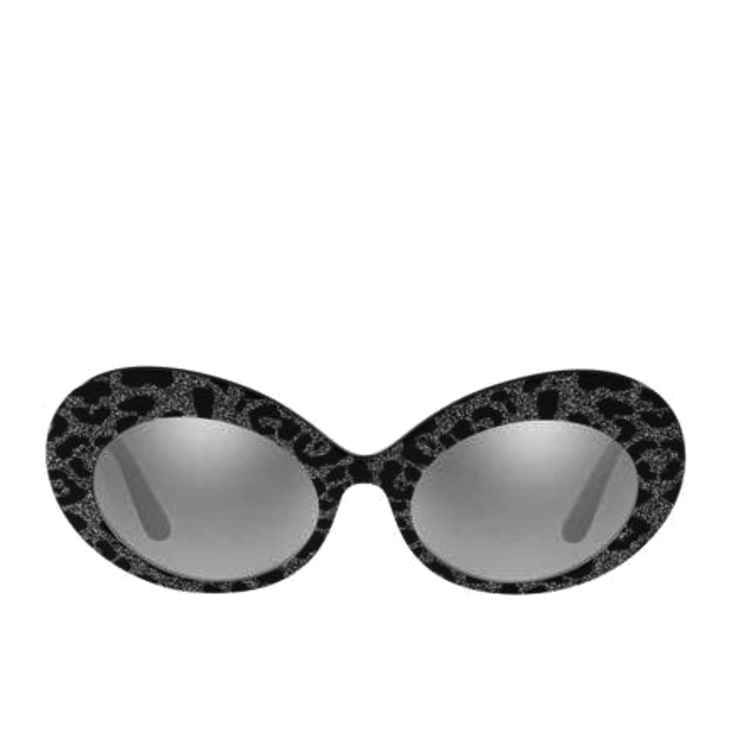 Dolce & Gabbana Oval Cat Eye Leopard Glitter Sunglasses