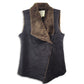 Dylan Women's Cozy Faux Leather Fur Trim Snap Vest