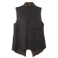 Dylan Women's Cozy Faux Leather Fur Trim Snap Vest