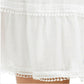 ELAN Women's Crochet Trim Smocked Top Tiered Cover-up Mini Dress