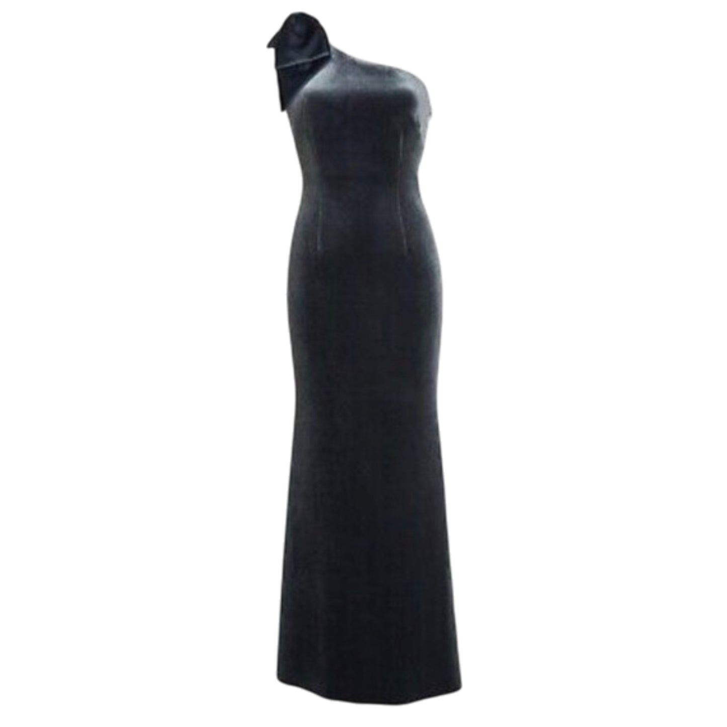 ELIZA  J Women's Velvet One Shoulder Bow Accent Asymmetrical Gown Maxi Dress