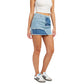 EMORY PARK Women's Patchwork Frayed Trim Denim Mini Skirt