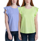 Ecothreads Women's 2-pack Flutter Sleeve Soft Organic Cotton Tee Top